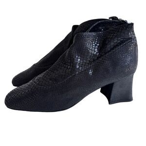 Fernando Pensato Womens Vintage Snake Skin Leather Heeled Booties